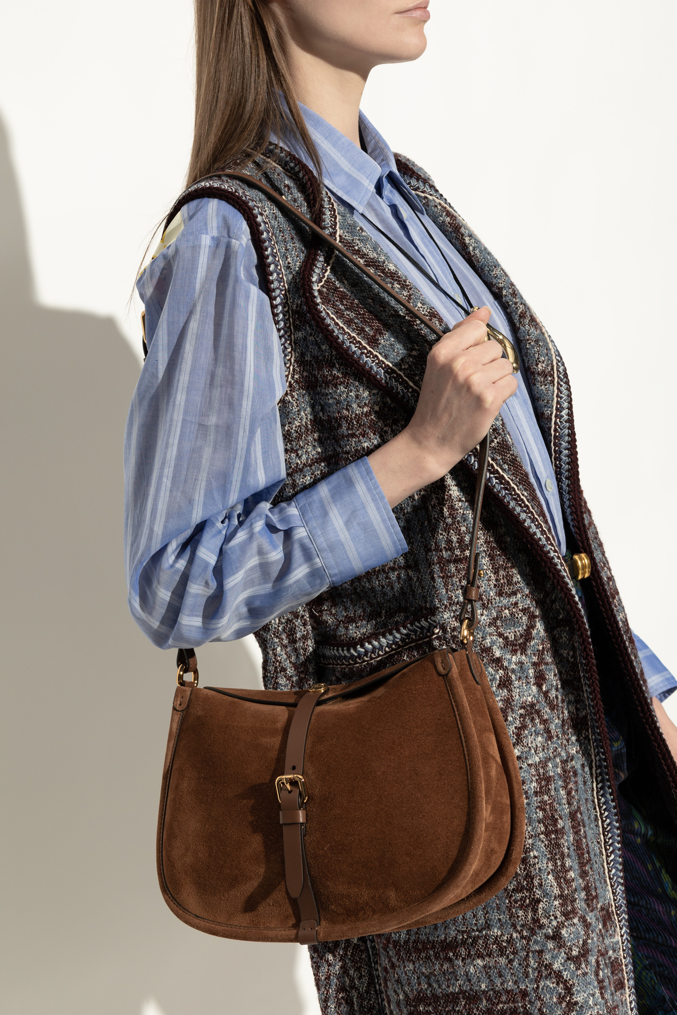 Brown Suede shoulder bag Etro - Vitkac France